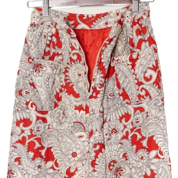 Vintage Damask Print Quilted Robe Maxi Skirt ca. early '70s. (S) - Picture 8 of 9